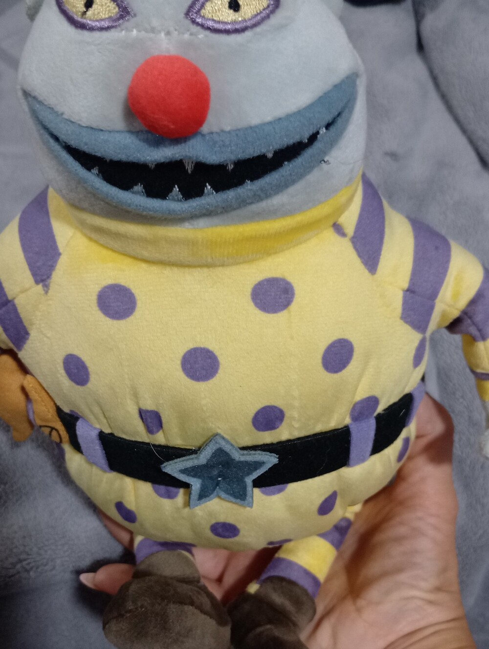 Disney Nightmare Before Christmas Yellow & Purple Clown Plush with Red Nose - Picture 5 of 5